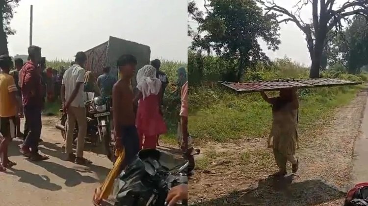 लाठी-डंडों से लैस महिलाओं ने शराब दुकान में की तोड़फोड़