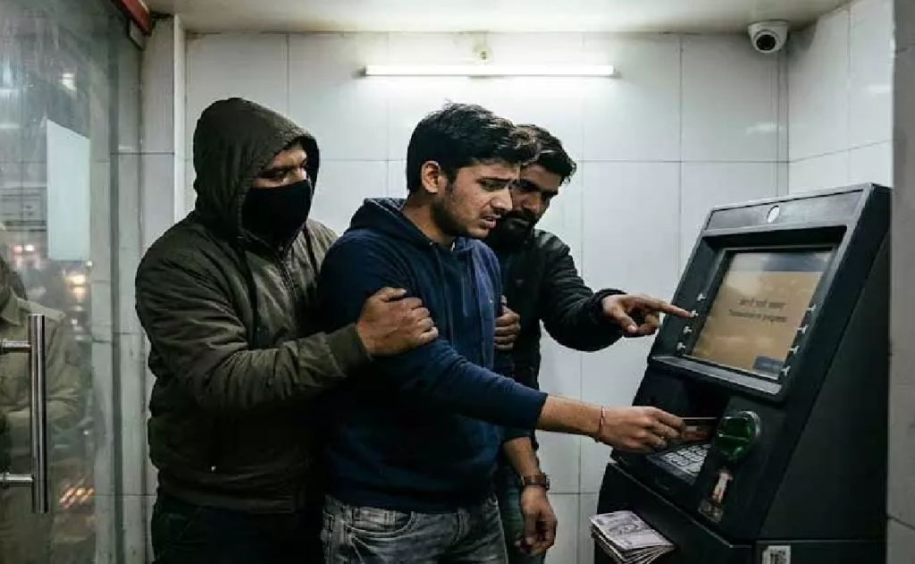 रायपुर: राजधानी रायपुर में बदमाशों के हौंसले बुलंद है. पार्टी करने के लिए बदमाशों ने एक युवक को बंधक बनाकर जबरन एटीएस से पैसे निकलवा लिए. युवक के साथ मारपीट कर 10 हजार रुपए कैश निकलवाए गए. पुलिस ने मामले में एक आरोपी को गिरफ्तार कर लिया है, जबकि दो अन्य आरोपियों की तलाश की जा रही है. पूरा मामला टिकरापारा थाना क्षेत्र का है. जानकारी के मुताबिक, कुशालपुर निवासी विशाल सोनकर निजी कंपनी में काम करता है. 8 मई को वह टिकरापारा इलाके से शंकरनगर की ओर जा रहा था. इसी दौरान साहू भवन के पास स्थित एक पान ठेले पर वह रुका. तभी वहां विशाल बृजवानी उर्फ दीनू (26) अपने दो साथियों के साथ पहुंचा. बदमाशों ने युवक के साथ बिना किसी वजह के गाली-गलौज शुरू कर दी. जब विशाल ने इसका विरोध किया, तो आरोपियों ने उसके साथ मारपीट शुरू कर दी. इसके बाद तीनों बदमाश उसे जबरदस्ती उसके ही मोपेड पर बैठाकर पास के एटीएम तक ले गए. एटीएम के भीतर भी आरोपियों ने विशाल के साथ मारपीट की गई. उसे डराकर खाते से 10 हजार रुपए निकलवा लिए. रुपए लेने के बाद आरोपी युवक को वहीं छोड़कर फरार हो गए. घटना के बाद पीड़ित ने टिकरापारा थाने पहुंचकर शिकायत दर्ज कराई. पुलिस ने मुख्य आरोपी विशाल बृजवानी उर्फ दीनू को गिरफ्तार कर लिया है. पूछताछ में उसके खिलाफ पहले से कई आपराधिक मामले दर्ज होने की जानकारी सामने आई है. आरोपी पर 5 से अधिक अपराध दर्ज हैं. उसके आपराधिक रिकॉर्ड को देखते हुए पुलिस कमिश्नर को आरोपी के खिलाफ जिला बदर की अनुशंसा भी भेजी गई है. वहीं मामले में फरार दो अन्य आरोपियों की तलाश में पुलिस लगातार दबिश दे रही है.
