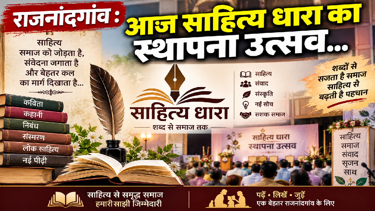 राजनांदगांव : आज साहित्य धारा का स्थापना उत्सव…