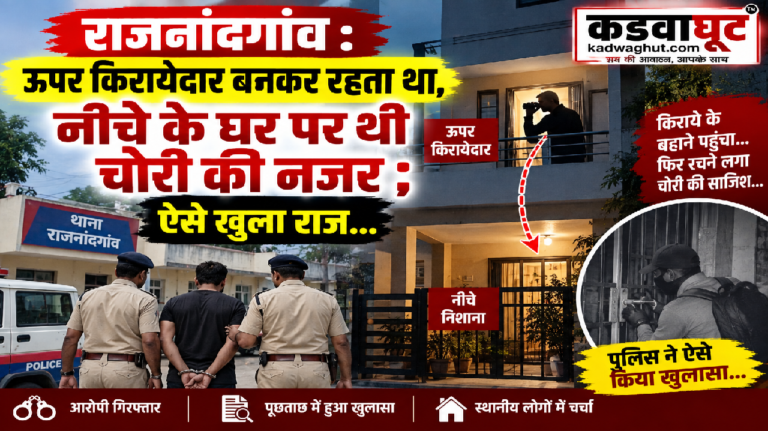 राजनांदगांव : ऊपर किरायेदार बनकर रहता था, नीचे के घर पर थी चोरी की नजर ; ऐसे खुला राज…
