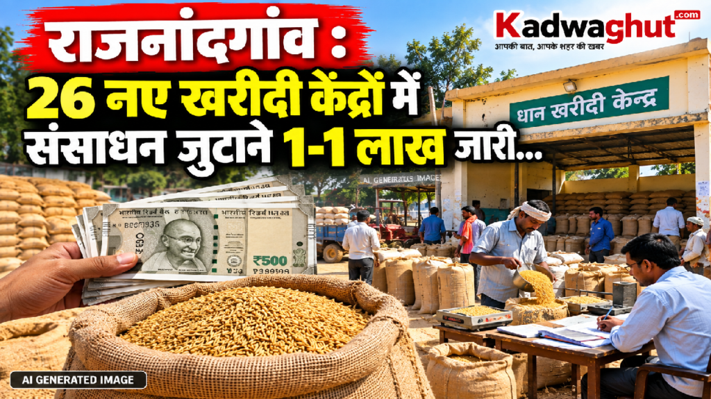 राजनांदगांव : 26 नए खरीदी केंद्रों में संसाधन जुटाने 1-1 लाख जारी…