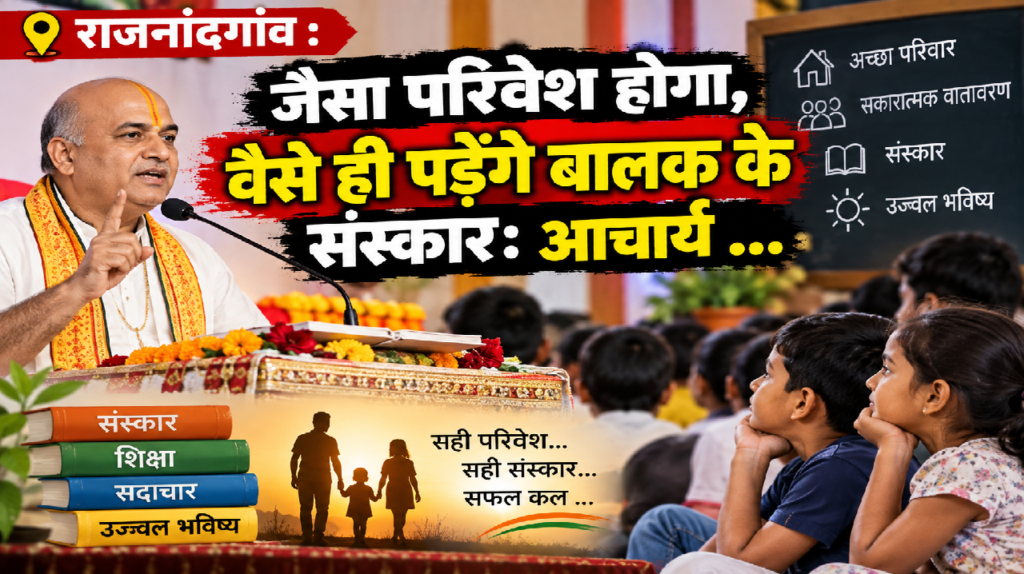 राजनांदगांव : जैसा परिवेश होगा, वैसे ही पड़ेंगे बालक के संस्कार: आचार्य …