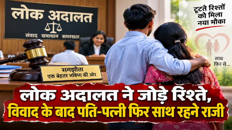 राजनांदगांव : लोक अदालत ने जोड़े​ रिश्ते, विवाद के बाद पति-पत्नी फिर साथ रहने राजी ....