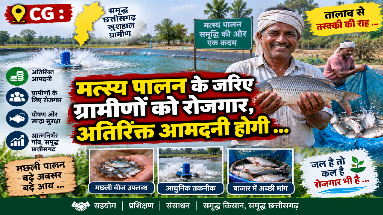 CG : मत्स्य पालन के जरिए ग्रामीणों को रोजगार, अतिरिक्त आमदनी होगी …
