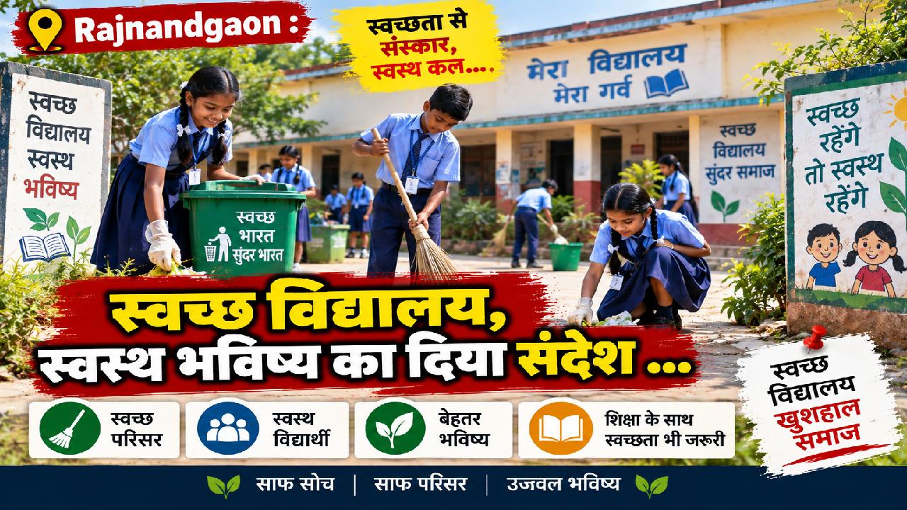 Rajnandgaon : स्वच्छ विद्यालय, स्वस्थ भविष्य का दिया संदेश …