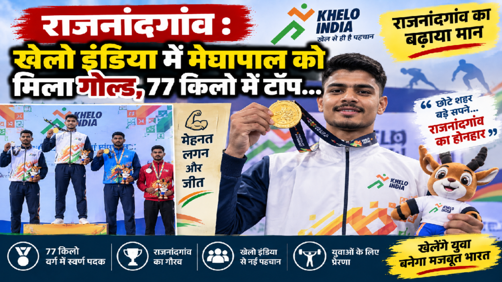 राजनांदगांव : खेलो इंडिया में मेघापाल को मिला गोल्ड, 77 किलो में टॉप…