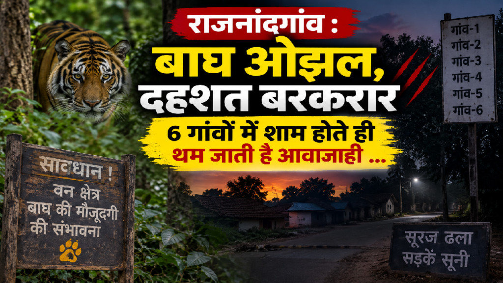 राजनांदगांव : बाघ ओझल, दहशत बरकरार, 6 गांवों में शाम होते ही थम जाती है आवाजाही …