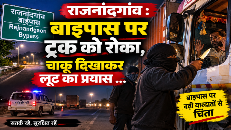राजनांदगांव : बाइपास पर ट्रक को रोका, चाकू दिखाकर लूट का प्रयास …