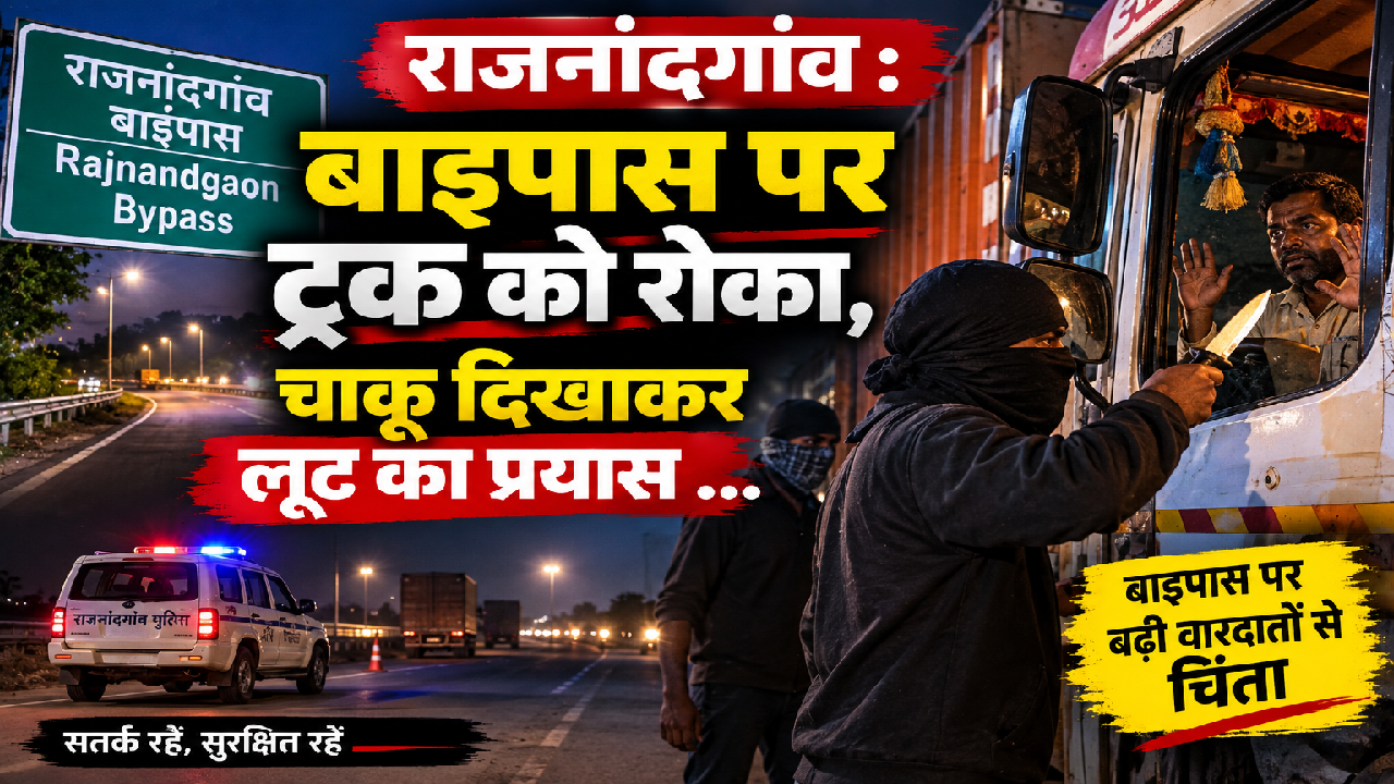 राजनांदगांव : बाइपास पर ट्रक को रोका, चाकू दिखाकर लूट का प्रयास …