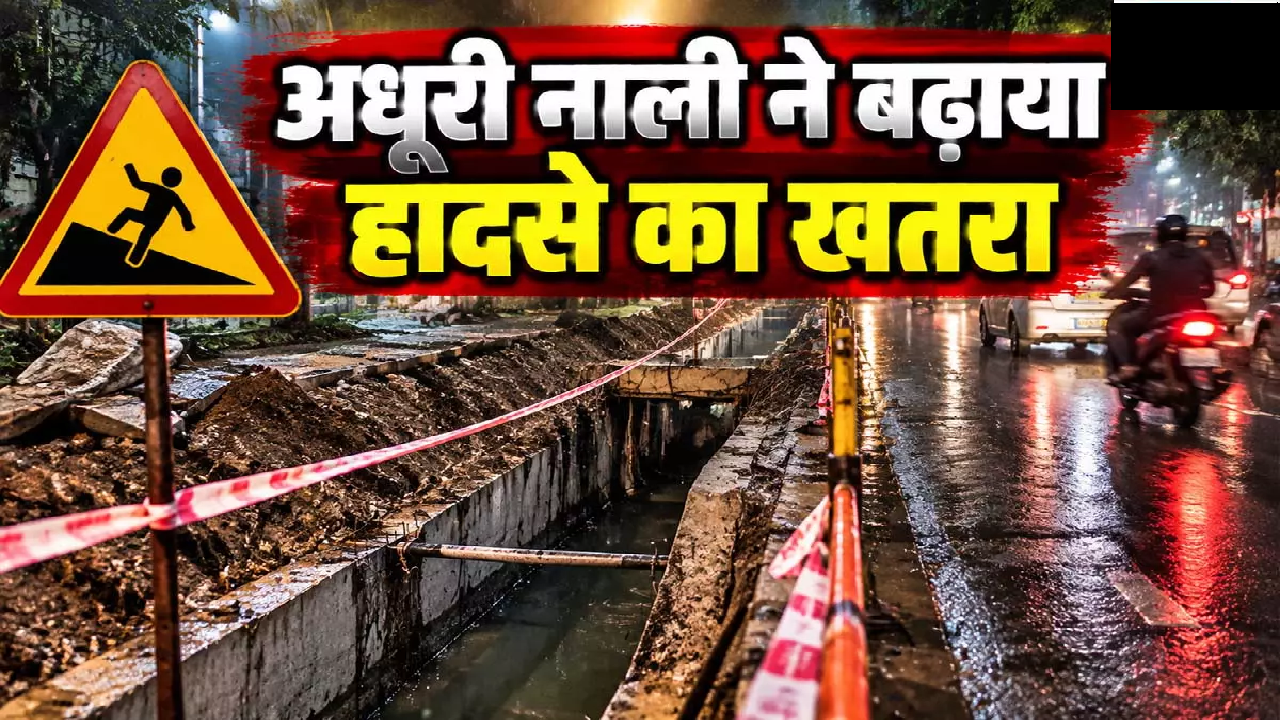 CG : निर्माणाधीन नाली बनी खतरा बारिश के बाद सुरक्षा व्यवस्था पर उठे सवाल …
