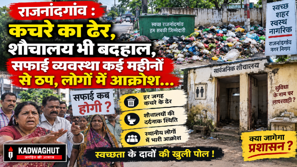 राजनांदगांव : कचरे का ढेर, शौचालय भी बदहाल, सफाई व्यवस्था कई महीनों से ठप, लोगों में आक्रोश…
