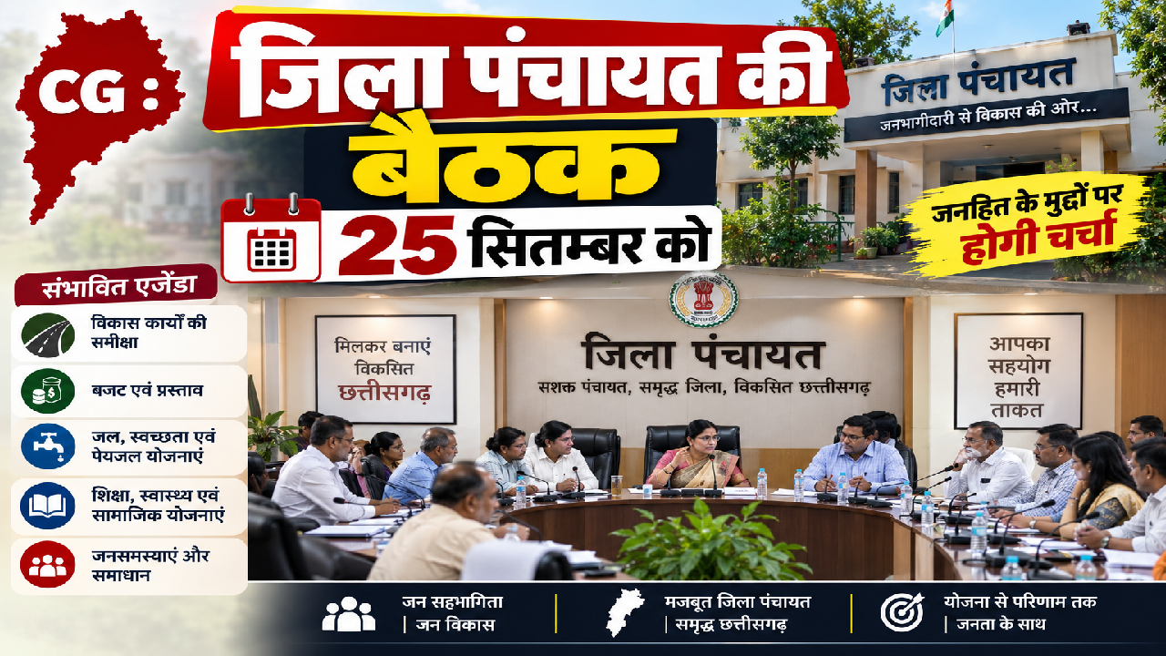 CG : जिला पंचायत की बैठक 25 सितम्बर को …