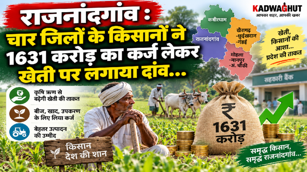 राजनांदगांव : चार जिलों के किसानों ने 1631 करोड़ का कर्ज लेकर खेती पर लगाया दांव…