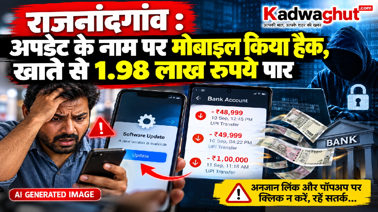 राजनांदगांव : अपडेट के नाम पर मोबाइल किया हैक, खाते से 1.98 लाख रुपये पार