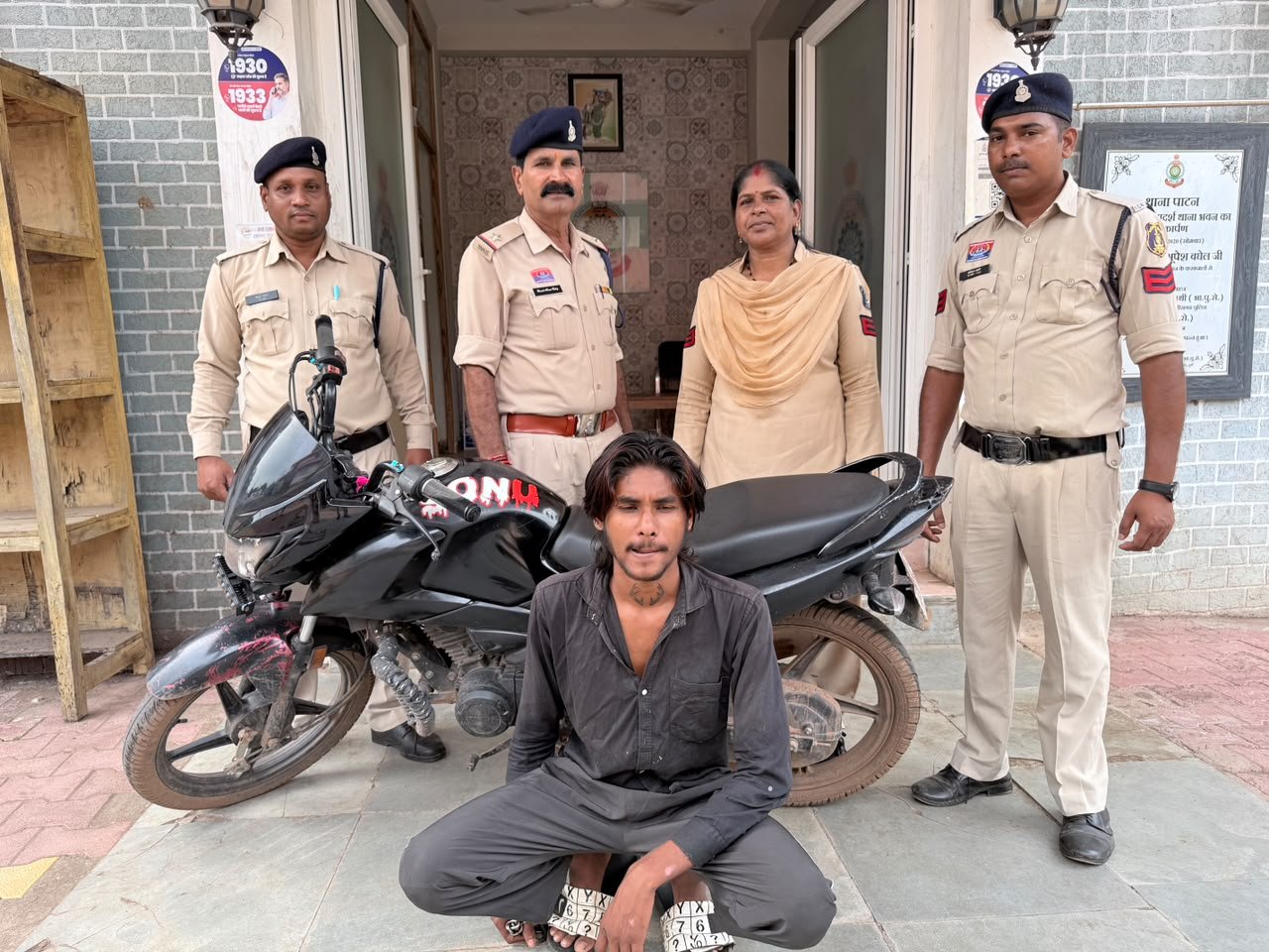 Durg : वाहन चेकिंग के दौरान चोरी की मोटर सायकल के साथ आरोपी गिरफ्तार, करीब चार माह पूर्व सोनपुर से चोरी किया था वाहन