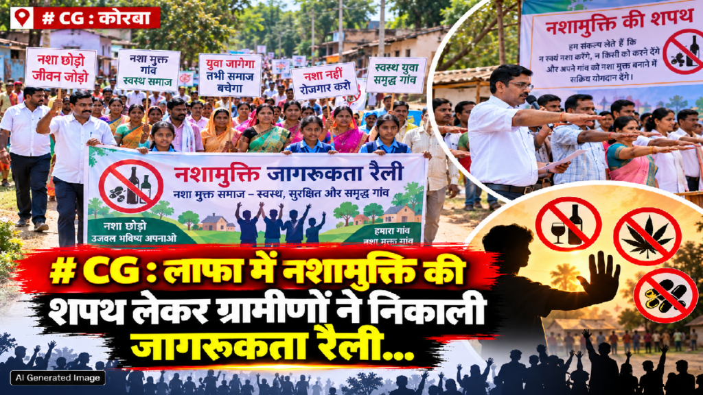 CG : लाफा में नशामुक्ति की शपथ लेकर ग्रामीणों ने निकाली जागरूकता रैली…