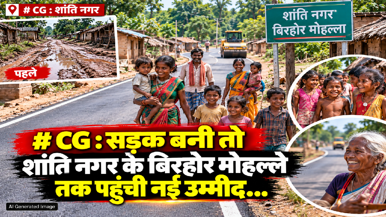 CG : सड़क बनी तो शांति नगर के बिरहोर मोहल्ले तक पहुंची नई उम्मीद…