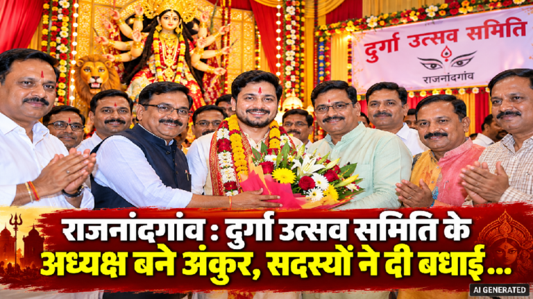 राजनांदगांव : दुर्गा उत्सव समिति के अध्यक्ष बने अंकुर, सदस्यों ने दी बधाई…