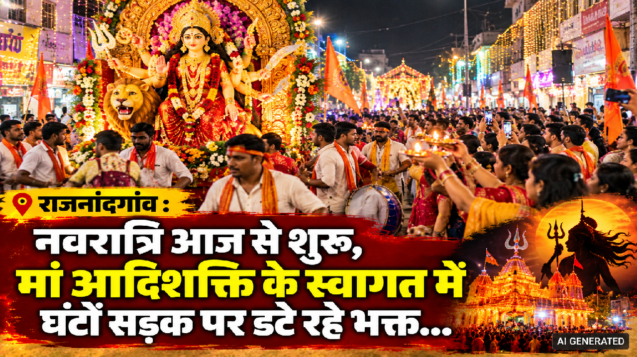 राजनांदगांव : नवरात्रि आज से शुरू, मां आदिशक्ति के स्वागत में घंटों सड़क पर डटे रहे भक्त…