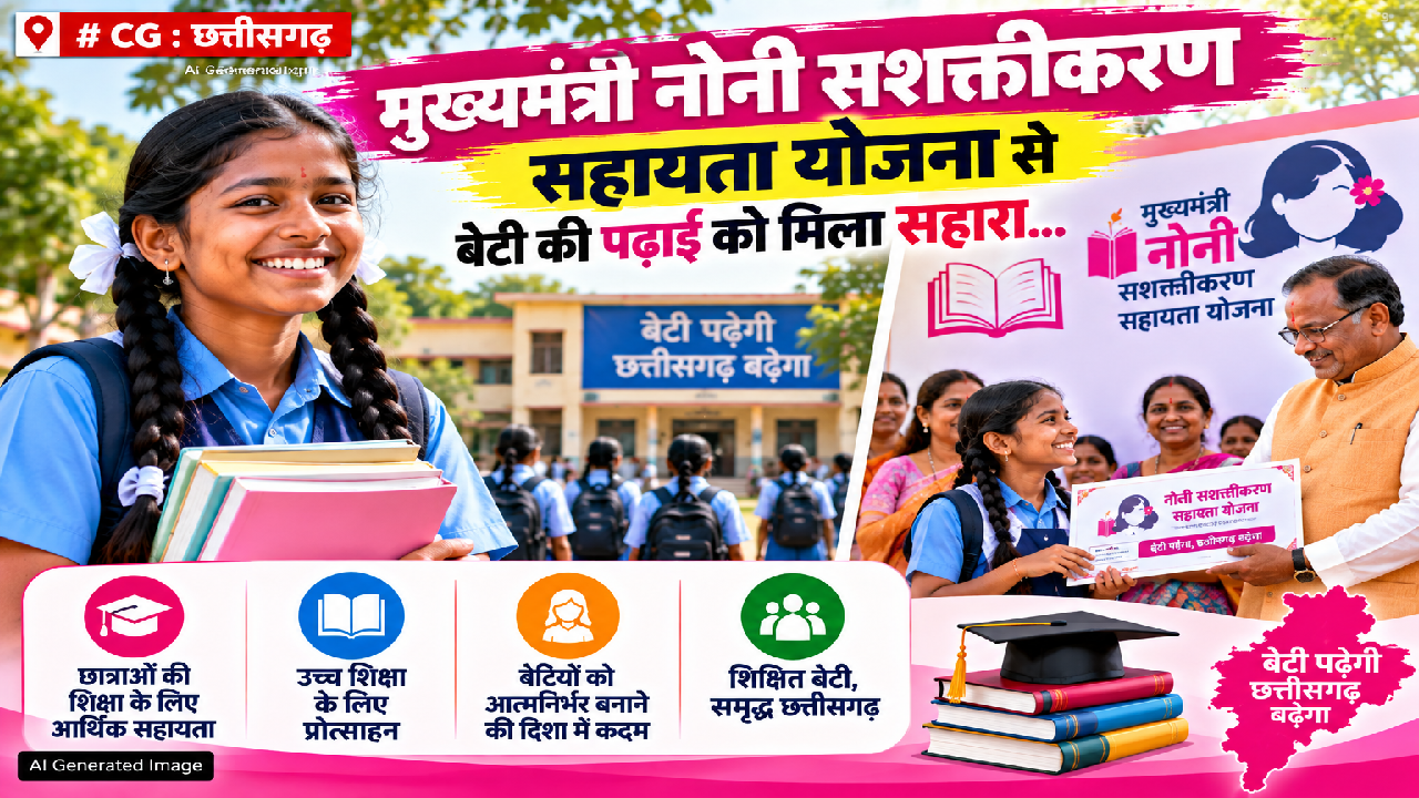 CG : मुख्यमंत्री नोनी सशक्तीकरण सहायता योजना से बेटी की पढ़ाई को मिला सहारा…