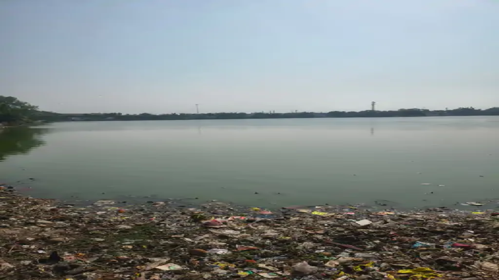 राजनांदगांव : रानी सागर तालाब में फेंका जा रहा कचरा, गंदगी से पट रहा तालाब...