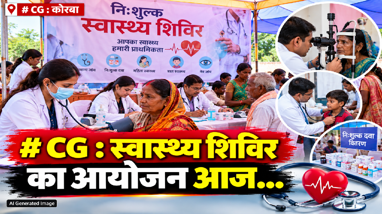 CG : स्वास्थ्य शिविर का आयोजन आज…