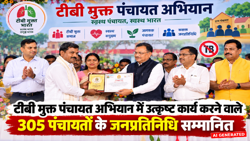 CG : टीबी मुक्त पंचायत अभियान में उत्कृष्ट कार्य करने वाले 305 पंचायतों के जनप्रतिनिधि सम्मानित...