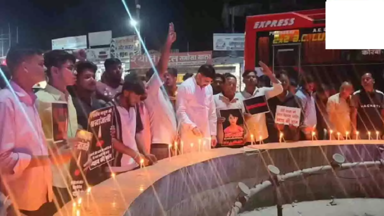 CG : कोरबा में 7 साल की मासूम से दुष्कर्म और हत्या के विरोध में कैंडल मार्च, फांसी की मांग …