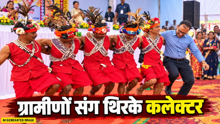 CG : गाजे-बाजे की धुन पर ग्रामीणों संग थिरके कलेक्टर, मांदरी नृत्य ने जीता दिल …